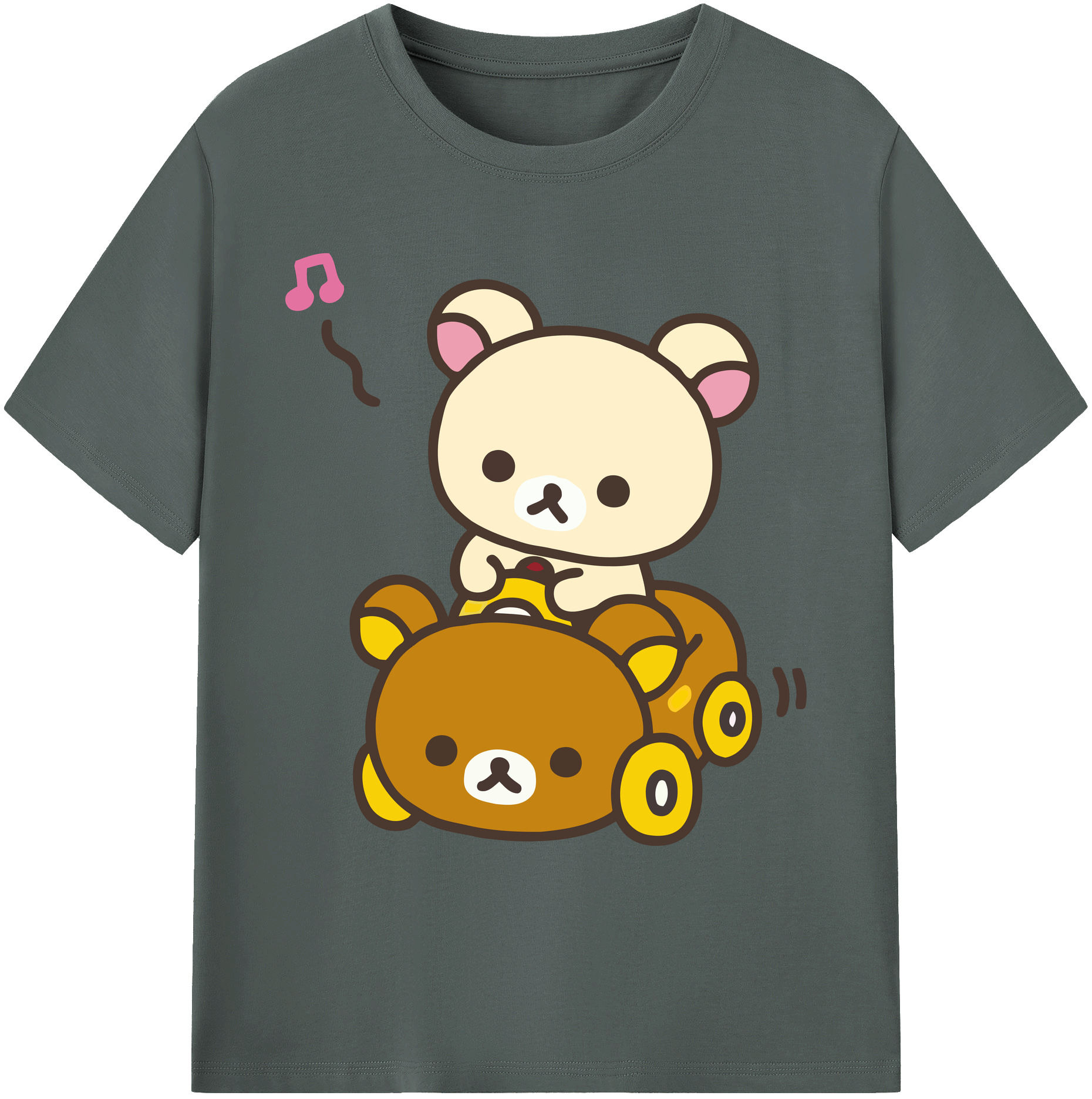 （画像用） リラックマ リラックマ キイロイトリ Rilakkuma Korilakkuma Kiiroitori 綿100％ メンズ半袖Tシャツ｜肌触りやわらか＆通気性